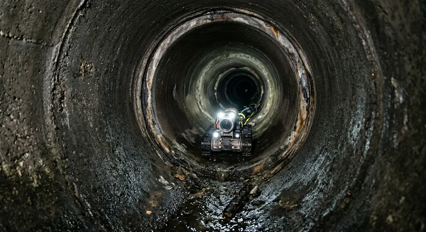 Robotic sewer camera inspecting pipe interior for Sewer Line Cleaning in Indian Harbour Beach
